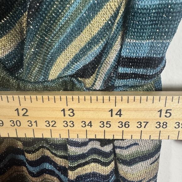 LANE BRYANT Metallic StripeMidi Dress Size 18/20 Plus V-Neck Tie Back 3/4 Sleeve - Picture 4 of 10